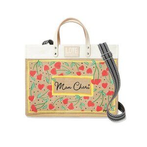 Brighton Artful At Heart Mon Cheri East West Burlap Tote $85  H11011